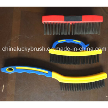 Brosse à fil d&#39;acier en plastique et en acier (YY-521)